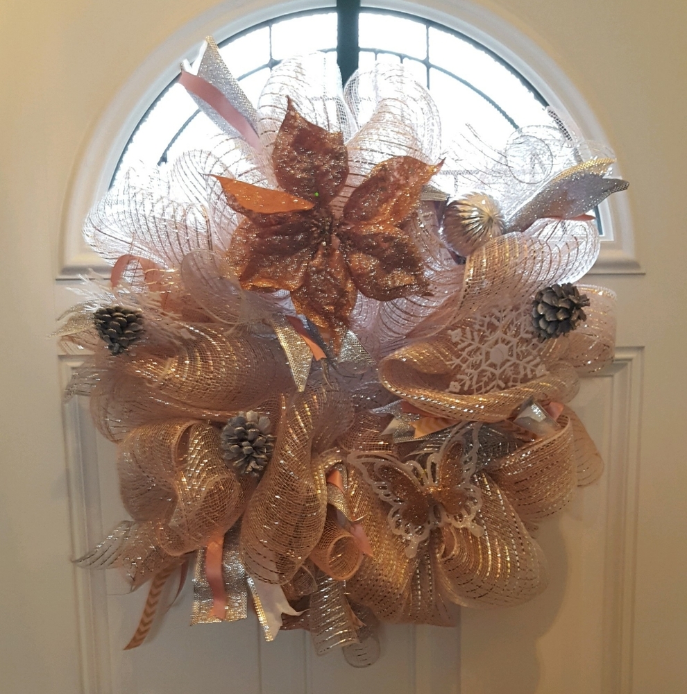 Snow Flake Butterfly Christmas Wreath